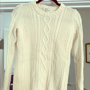 Madewell cream cable knit sweater
